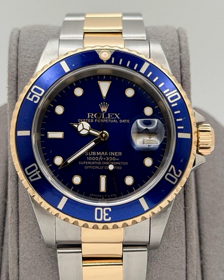 1997 (U Serial) Rolex Submariner Date "Bluesy" 40MM Blue Dial Two-Tone Oyster Bracelet (16613)