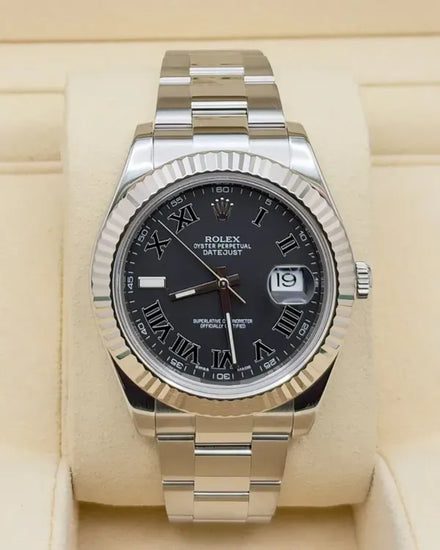2016 Rolex Datejust II 41MM Grey Dial Oyster Bracelet (116334)
