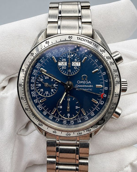 No Reserve - 2001 Omega Speedmaster Day-Date 39MM Blue Dial Steel Bracelet (3523.80.00)