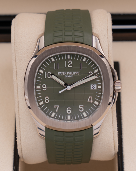 2021 Patek Philippe Aquanaut 42.2MM Green Dial Rubber Strap (5168G-010)