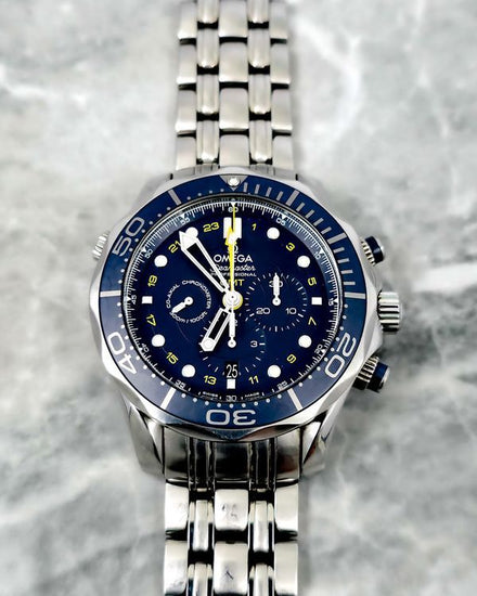 No Reserve - 2015 Omega Seamaster Diver 300M 44MM Blue Dial Steel Bracelet (212.30.44.52.03.001)