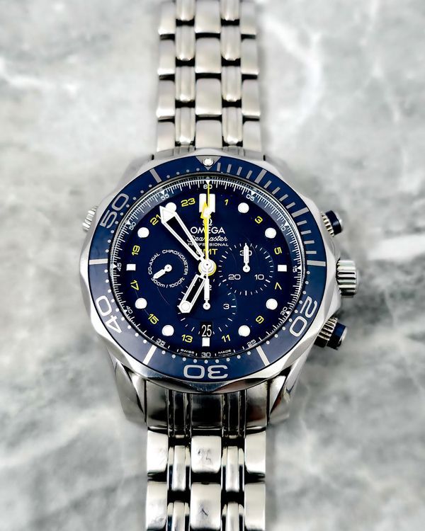 No Reserve - 2015 Omega Seamaster Diver 300M 44MM Blue Dial Steel Bracelet (212.30.44.52.03.001)