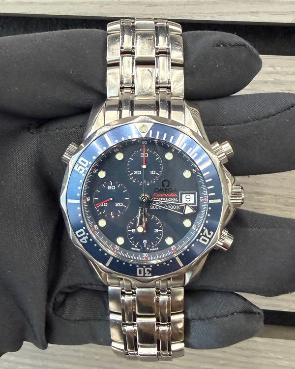 2007 Omega Seamaster Diver 300M Chronograph 41.5MM Blue Dial Steel Bracelet (2225.80.00)