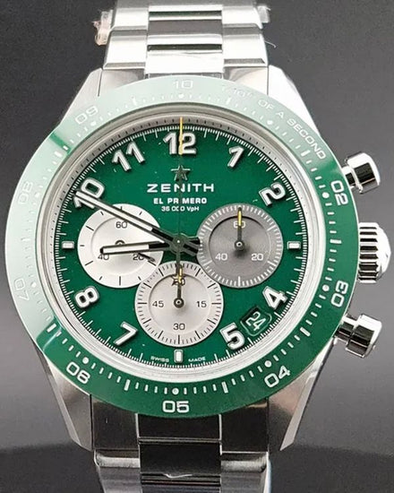 2023 Zenith Chronomaster Sport "Aaron Rodgers" L.E. 41MM Green Dial Steel Bracelet (03.3117.3600/56.M3100)