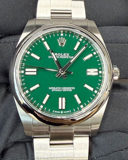 2022 Rolex Oyster Perpetual 41MM Green Dial Oyster Bracelet (124300)