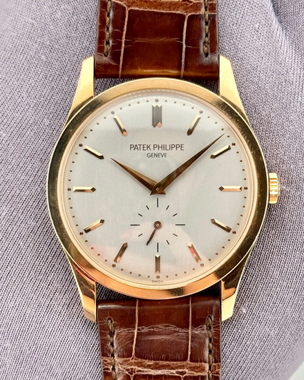 Patek Philippe Calatrava 37MM White Dial Leather Strap (5196R-001)