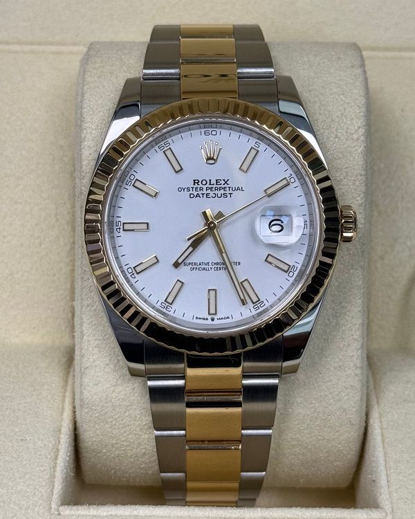 2019 Rolex Datejust 41MM White Dial Two-Tone Oyster Bracelet (126333)