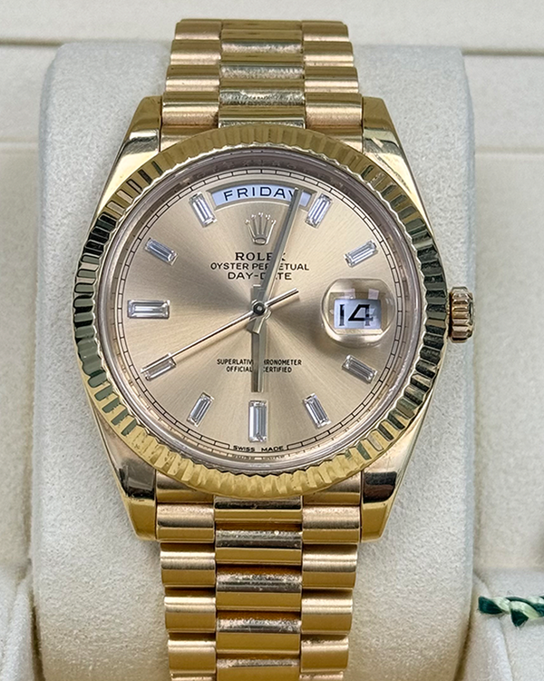 2017 Rolex Day-Date 40MM Champagne Dial Yellow Gold President Bracelet (228238)