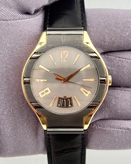 Piaget Polo 42.5MM Gray Dial Leather Strap (P10384)