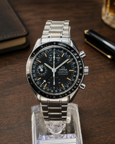 No Reserve - Omega Speedmaster Day-Date 39MM Black Dial Steel Bracelet (3520.50.00)