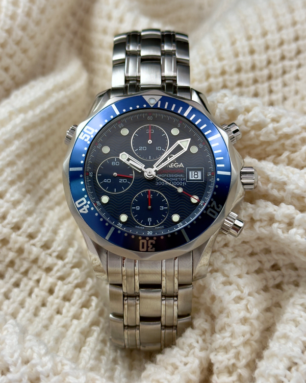 2014 Omega Seamaster Diver 300M Chronograph 41.5MM Blue Dial Steel Bracelet (2225.80.00)