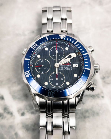 No Reserve - 2021 Omega Seamaster Diver 300M Chronograph 41.5MM Blue Dial Steel Bracelet (2225.80.00)