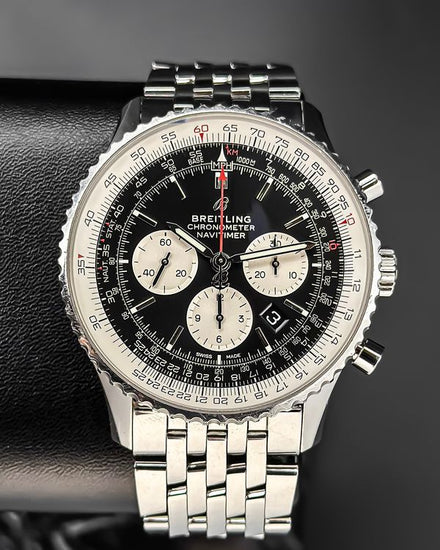 No Reserve - 2020 Breitling Navitimer 1 B01 46MM Black Dial Steel Bracelet (AB0127211B1A1)