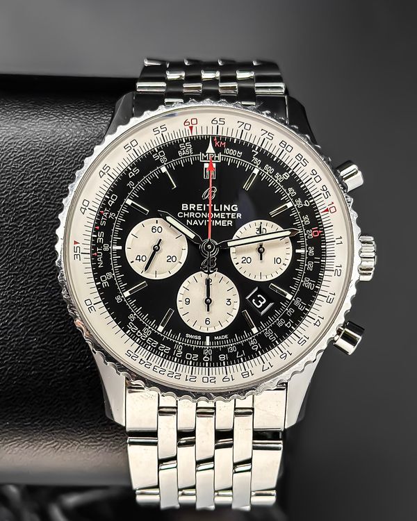No Reserve - 2020 Breitling Navitimer 1 B01 46MM Black Dial Steel Bracelet (AB0127211B1A1)