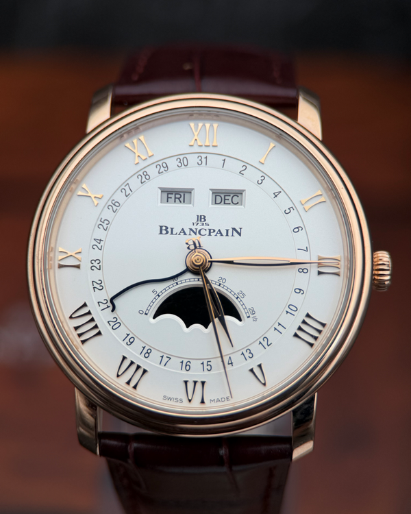 Blancpain Villeret Quantième Complet 40MM Silver Dial Leather Strap (6654-3642-55B)