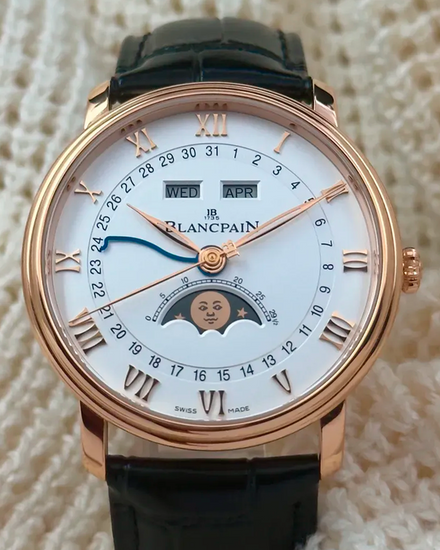 2023 Blancpain Villeret Quantième Complet 40MM Ivory Dial Leather Strap (6654-3642-55B)