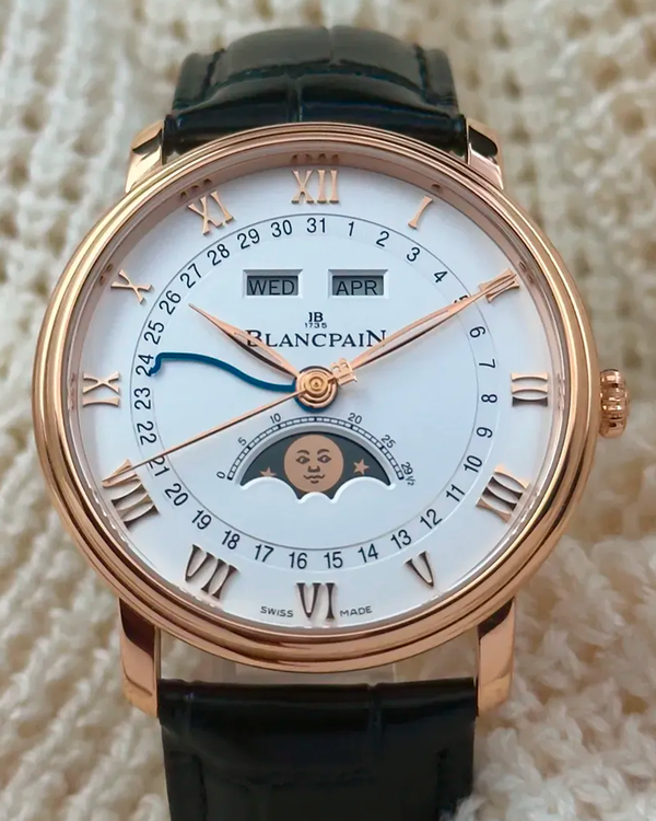 2023 Blancpain Villeret Quantième Complet 40MM Ivory Dial Leather Strap (6654-3642-55B)
