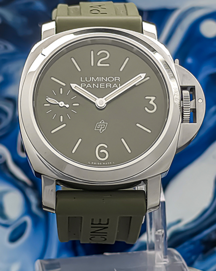 2024 Panerai Luminor Logo 44MM Green Dial Rubber Strap (PAM01624)