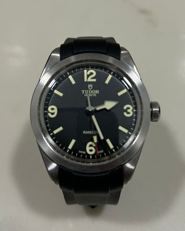 No Reserve - 2023 Tudor Ranger 39MM Black Dial Aftermarket Rubber Strap (79950)