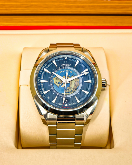 2024 Omega Seamaster Aqua Terra 150M Worldtimer 43MM Blue Dial Steel Bracelet (220.10.43.22.03.001)