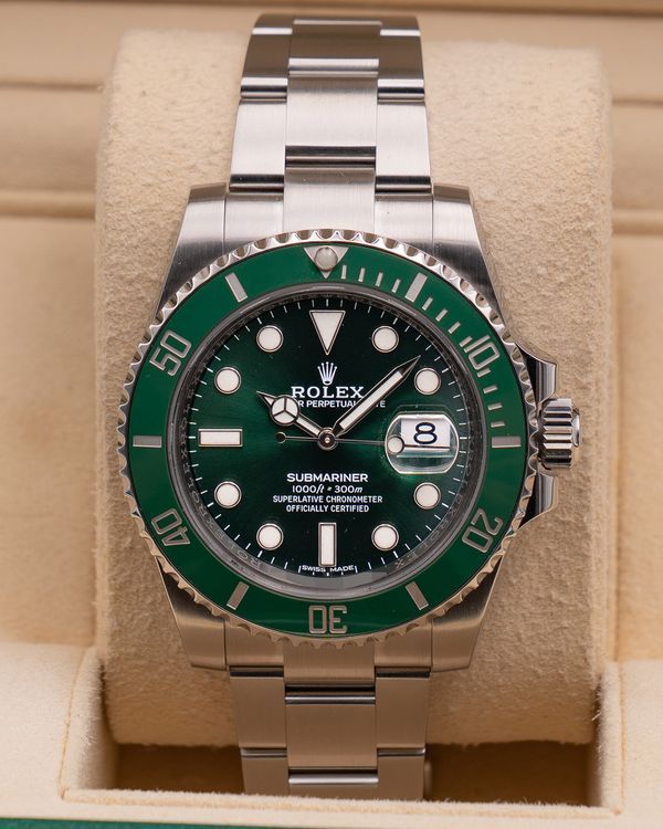 2018 Rolex Submariner Date "Hulk" 40MM Green Dial Oyster Bracelet (116610LV)