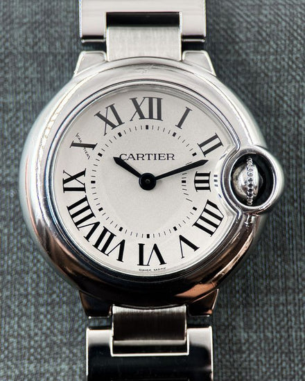 No Reserve - Cartier Ballon Bleu 28MM Quartz Silver Dial Steel Bracelet (W69010Z4)