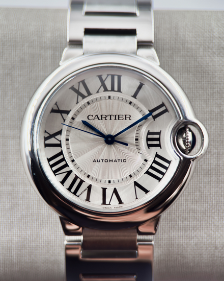 No Reserve - 2012 Cartier Ballon Bleu 36MM Silver Dial Steel Bracelet (W6920046)