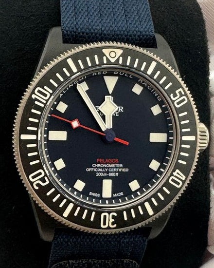 2023 Tudor Pelagos FXD Alinghi Red Bull Racing 42MM Blue Dial Textile Strap (25707KN)
