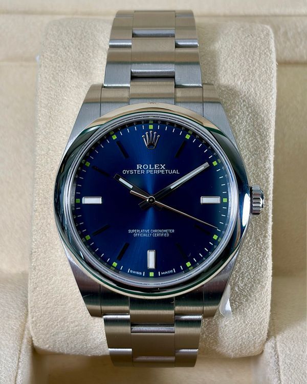 Rolex Oyster Perpetual 39MM Blue Dial Oyster Bracelet (114300)