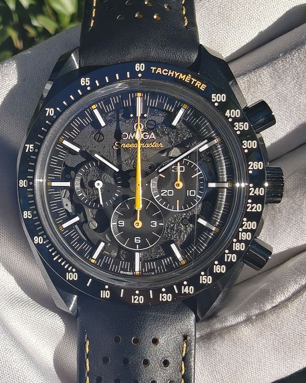 2025 Omega Speedmaster Dark Side of the Moon "Apollo 8" 44.25MM Black "Moon's Surface" Dial Leather Strap (311.92.44.30.01.001)