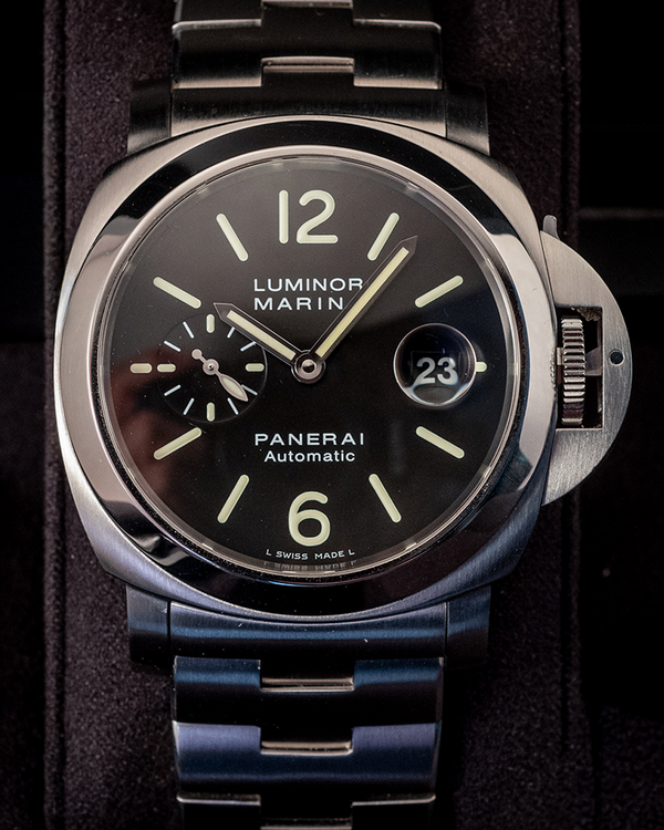 2016 Panerai Luminor Marina L.E. 44MM Black Dial Steel Bracelet (PAM00299))