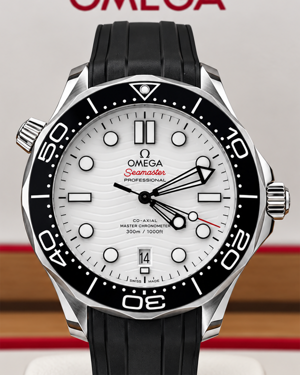 2024 Omega Seamaster Diver 300M 42MM White Dial Rubber Strap (210.32.42.20.04.001)