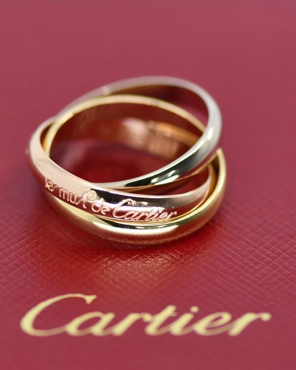 Cartier Trinity White / Rose / Yellow Gold Ring Size 6.5/56 (Cartier Trinity Ring)