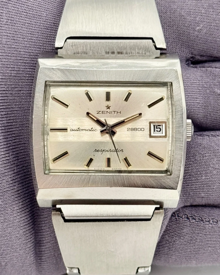Zenith Vintage Respirator X 36MM Silver Dial Steel Bracelet (28800)