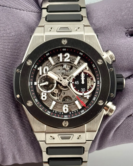 Hublot Big Bang Unico 45MM Skeleton Dial Titanium Bracelet (411.NM.1170.NM)