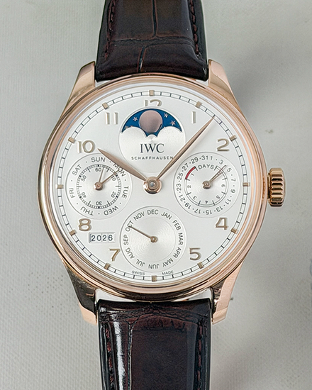 2018 IWC Schaffhausen Portugieser Perpetual Calendar 44.2MM Silver Dial Leather Strap (IW503302)