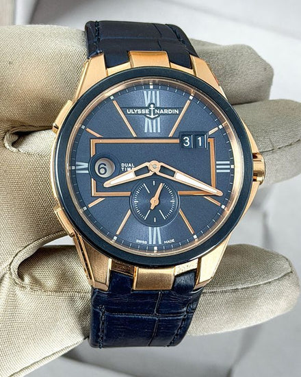 2023 Ulysse Nardin Blast Dual Time 42MM Blue Dial Leather Strap (242-20/43)