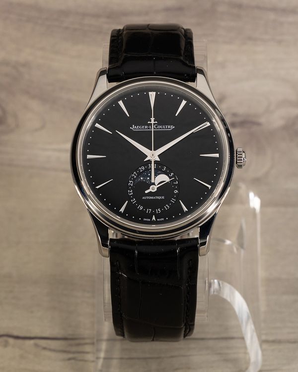 2024 Jaeger-LeCoultre Master Ultra Thin Moon 39MM Black Dial Leather Strap (Q1368471)