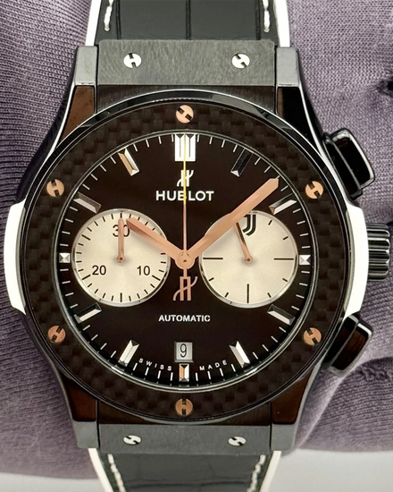 Hublot Classic Fusion Chronograph Juventus L.E. 45MM Black Dial Leather Strap (521.CQ.1420.LR.JUV18)