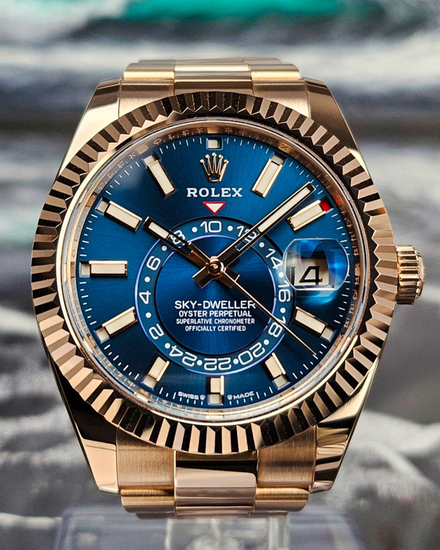 2024 Rolex Sky-Dweller 42MM Blue Dial Rose Gold Jubilee Bracelet (336935)