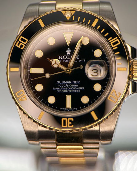 2009 Rolex Submariner Date 40MM Black Dial Two-Tone Oyster Bracelet (116613LN)