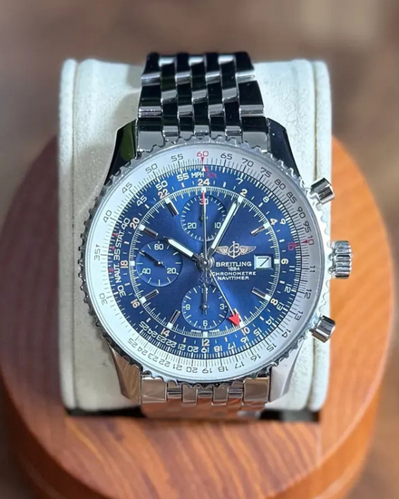 2016 Breitling Navitimer World GMT 46MM Blue Dial Steel Bracelet (A2432212/C651)