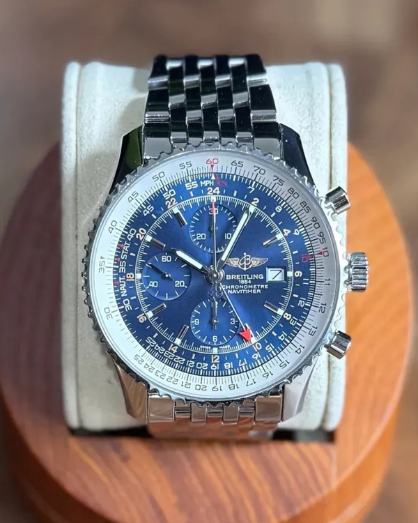 2016 Breitling Navitimer World GMT 46MM Blue Dial Steel Bracelet (A2432212/C651)