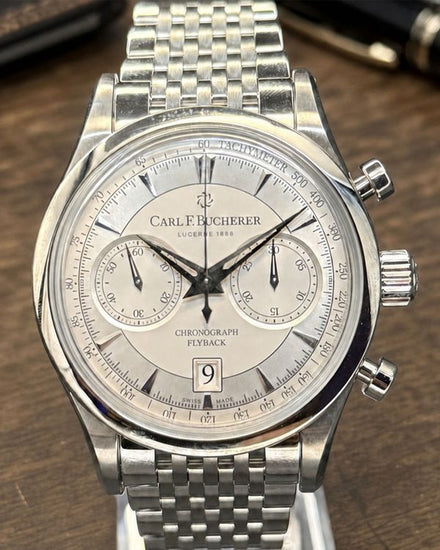 No Reserve - Carl F. Bucherer Manero Flyback 43MM Silver Dial Steel Bracelet (00.10919.08.13.21)