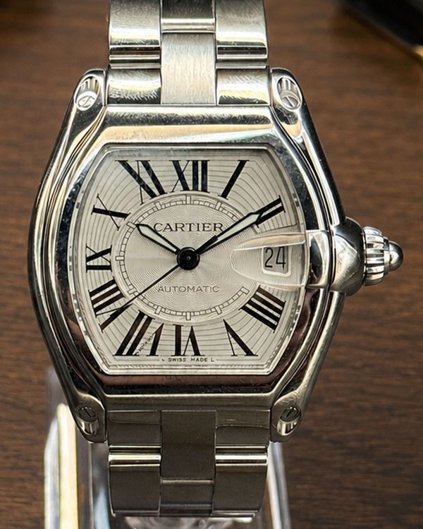 No Reserve - 2017 Cartier Roadster 44MM Silver Dial Steel Bracelet (W62025V3)