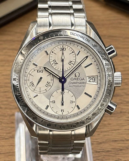 No Reserve - 2017 Omega Speedmaster Date 39MM Silver Dial Steel Bracelet (3513.30.00)