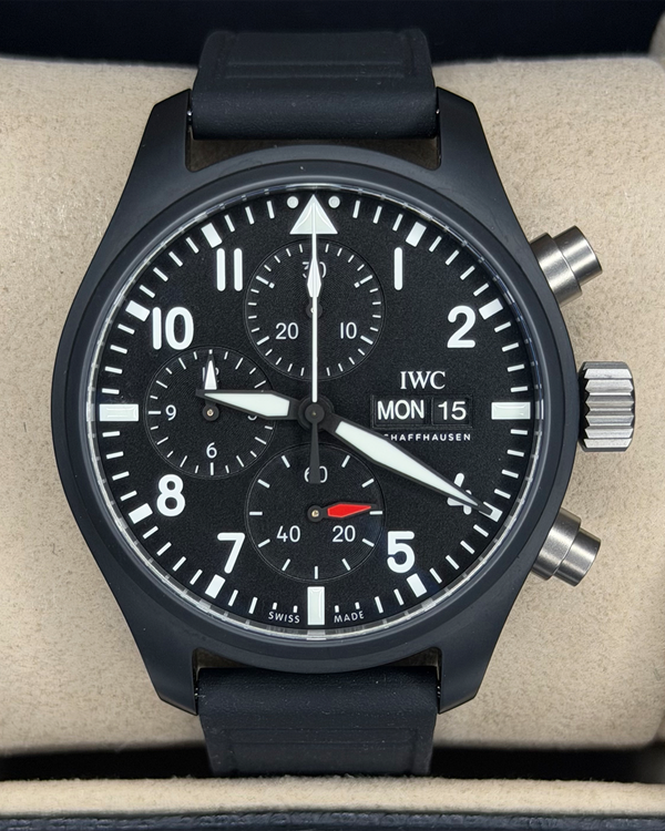 2026 IWC Schaffhausen Pilot Chronograph "Top Gun" 41MM Black Dial Rubber Strap (IW389401)