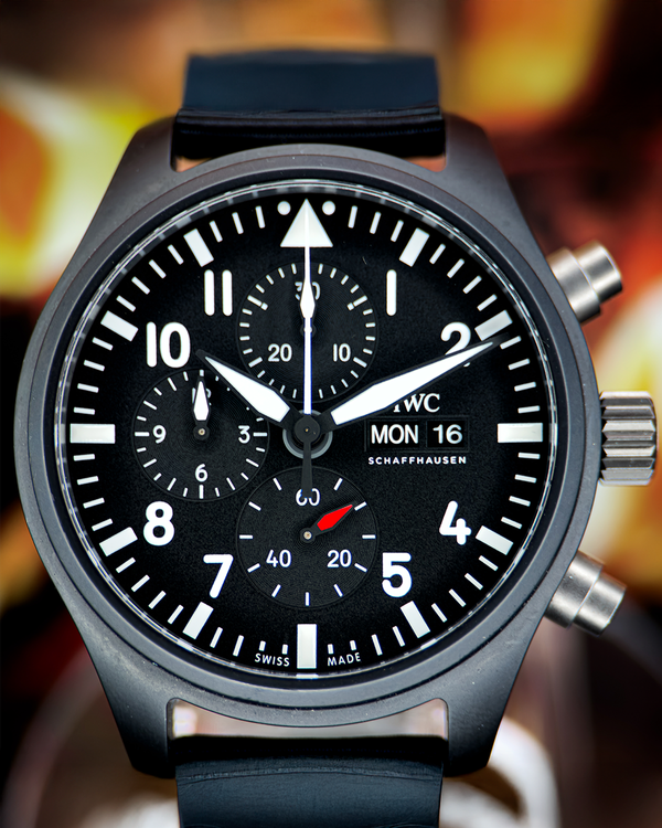 2022 IWC Schaffhausen Pilot Chronograph "Top Gun" 44.5MM Black Dial Textile Strap (IW389101)