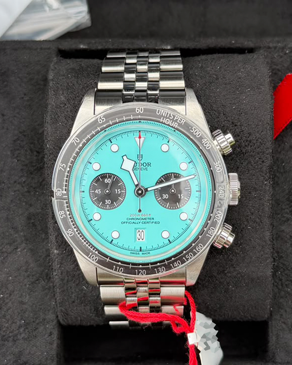 2025 Tudor Black Bay Chrono 41MM "Flamingo" Turquoise Dial Steel Bracelet (79360N-0024)