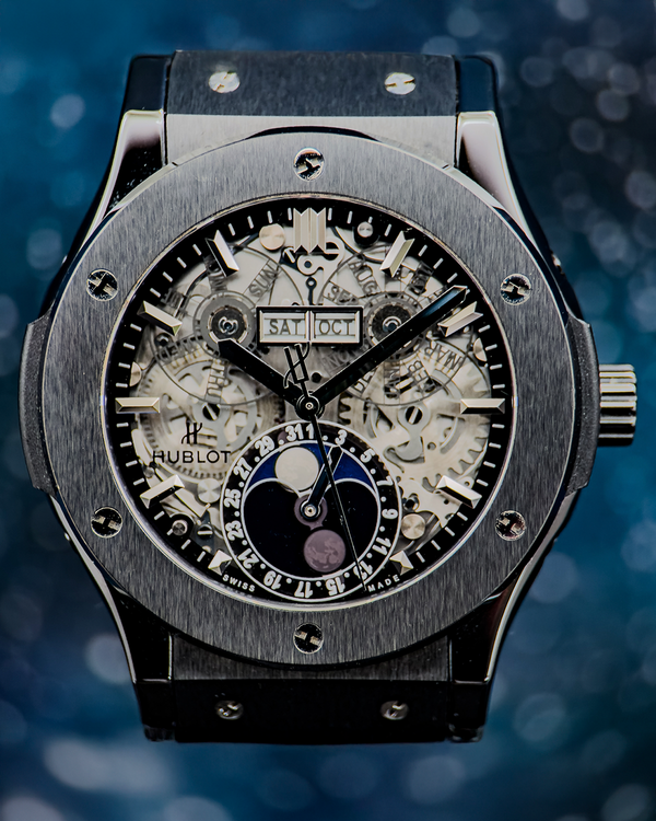 2019 Hublot Classic Fusion Aerofusion 45MM Skeleton Dial Leather Strap (517.CX.0170.LR)